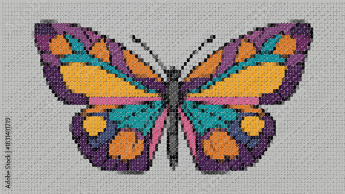 Morpho butterfly with light background.