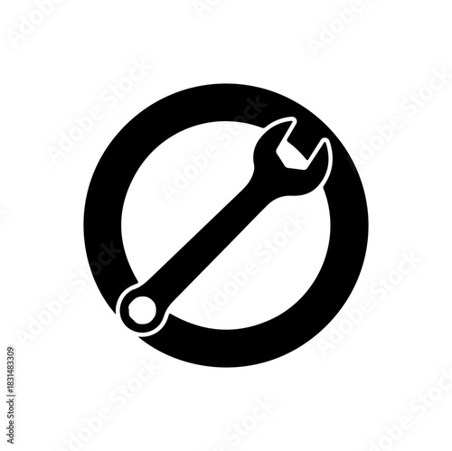 Versatile wrench icon for construction, repair, and maintenance needs