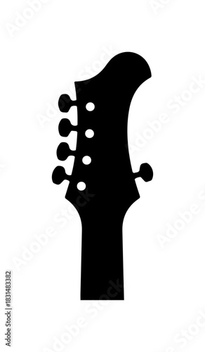 Bold electric guitar headstock silhouette for music lovers and musicians