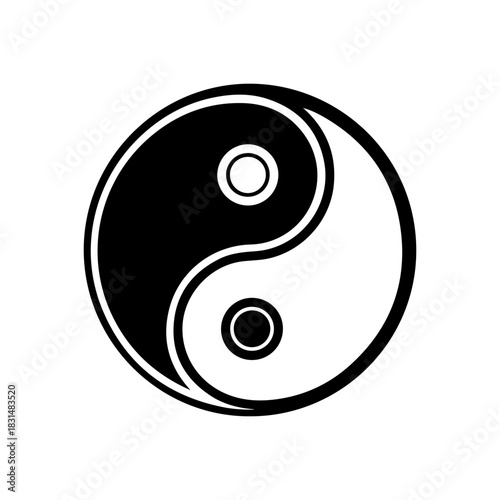 Elegant Yin Yang symbol design representing balance and harmony icon