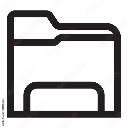 A clean, modern folder icon representing digital file storage and organization, ideal for user interfaces, data management systems, and productivity applications.