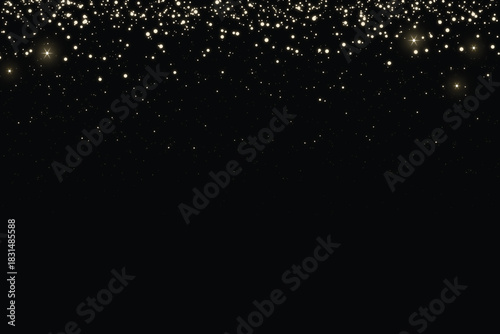 Abstract Christmas background with blue light, falling snowflakes, and a star design for the winter season and New Year celebration