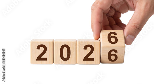 Business concept for new year planning, strategy, and success to complete 2026. isolated on transparent background