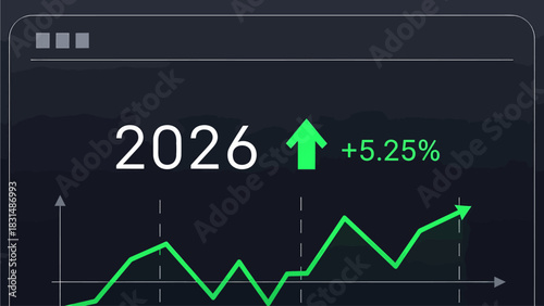 2026 Stock Market Growth Vector Ticker
