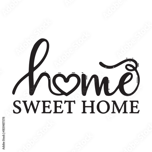 Charming home sweet home script and sans-serif typography