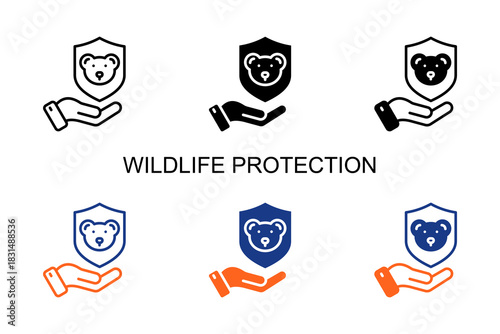 Wildlife Protection Icon Multi Style Vector Illustration 
