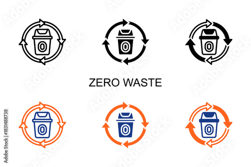 Zero Waste Icon Multi Style Vector Illustration 