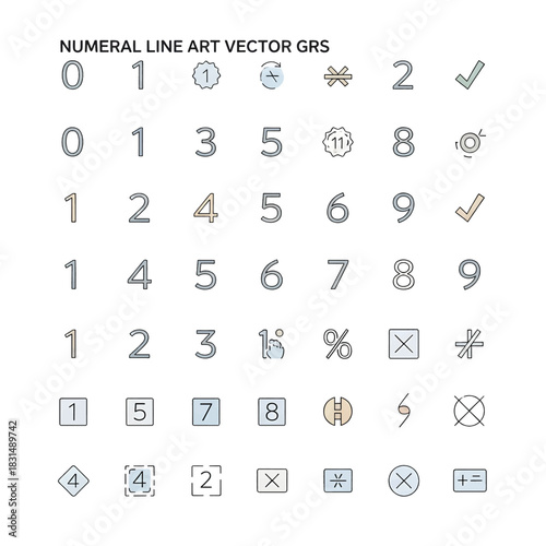 Numeral Icon Minimal Design