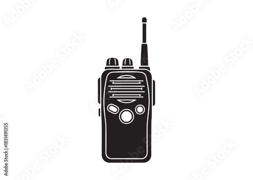 Walkie talkie icon, Walkie talkie silhouette vector
