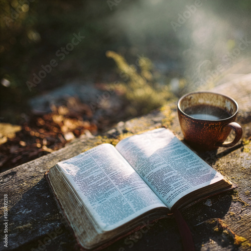 Cuadro en lienzo reading bible outdoors