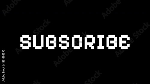 subscribe text animation on black background. 4k videos