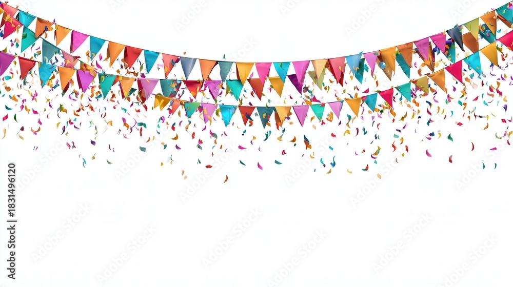 Fototapeta premium Celebration banner strip isolated on white background