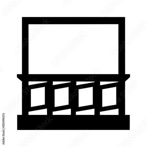 Black silhouette of a movie theater screen and seating area