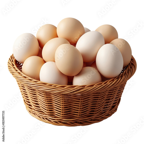 Wallpaper Mural Basket full of fresh chicken egg assortment isolated on transparent background Torontodigital.ca