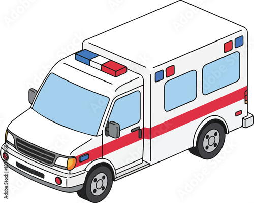 ambulance car isolated on, a vehicle used to transport sick or injured people to a hospital for treatment