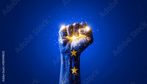 European Union Power - A Fist Symbolizing Strength and Unity.