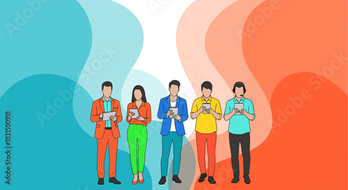 Engaged People with Tablets Collaborative Digital Interaction