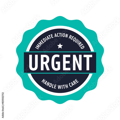 Urgent action required seal | immediate priority badge vector