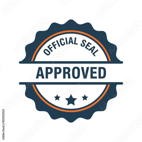 Premium official seal approved badge vector icon
