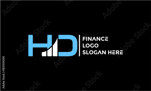 Letter HD Logo Design Financial Chart Vector Template