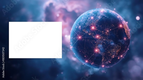 Global View of Earth with Copy Space on the Left