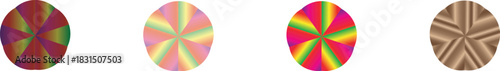 abstract circular data visualizations with radial symmetry and vibrant color gradients representing mathematical transformations, complex functions, and computational aesthetics in modern design