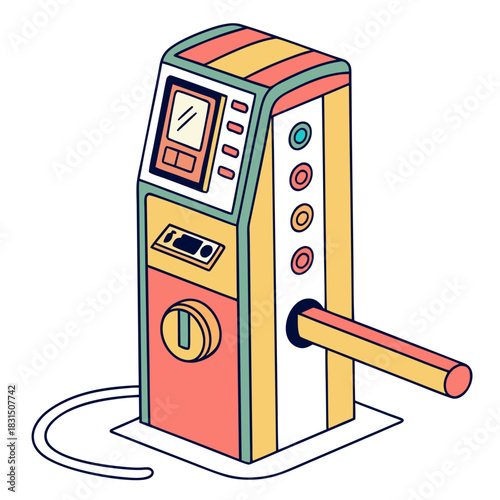 Retro Parking Meter with Retractable Arm vintage payment