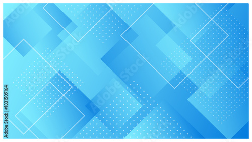 ビジネス、テクノロジー系の幾何学グラデーション背景 水色