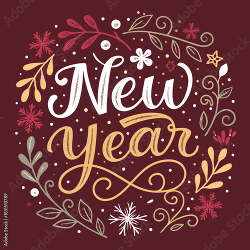 We wish you a New Year event greeting card design template with light sparkle firework on blue background. New Year start concept