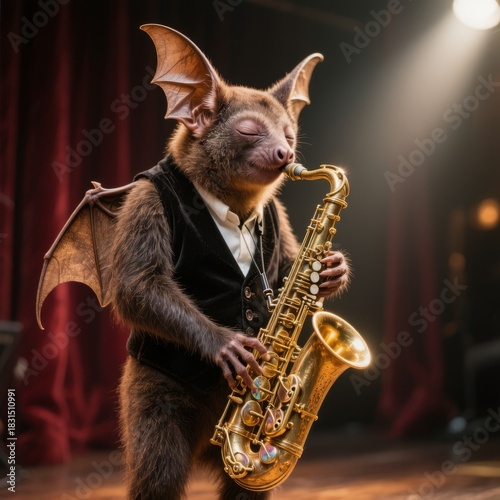 Anthropomorphic bat plays t...