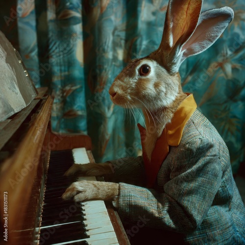 Anthropomorphic rabbit play...