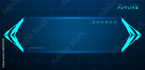 Digital HUD screen or technology box interface vector editable	