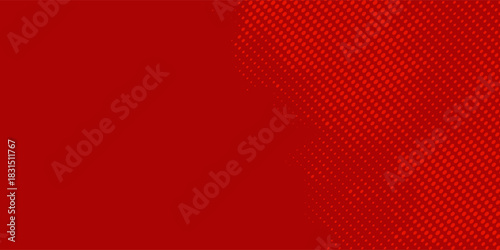 Modern red and crimson pop art background with halftone dots in comic style design