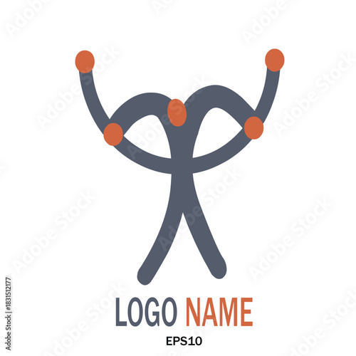Healthy Living People Logo Template stock illustration