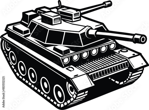 Military tank silhouette collection, army battle tanks vector set, armored vehicle clipart