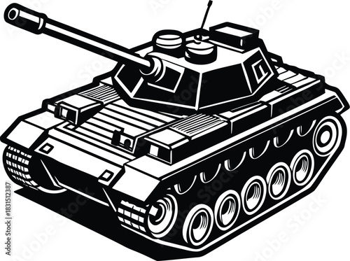 Military tank silhouette collection, army battle tanks vector set, armored vehicle clipart