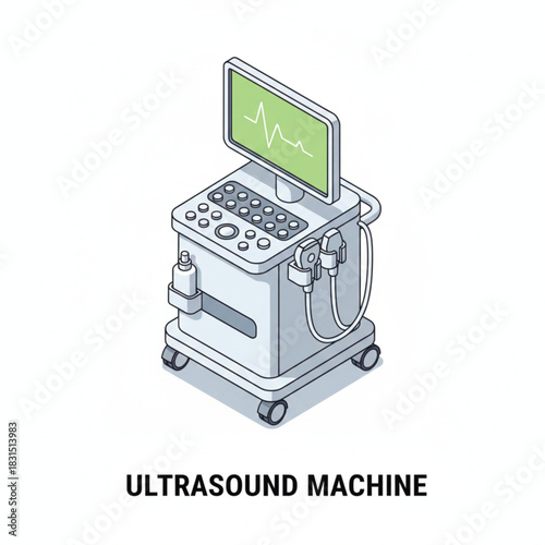 vector illustration of a ultrasound machine