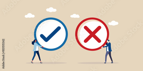 Decision making between yes and no choices