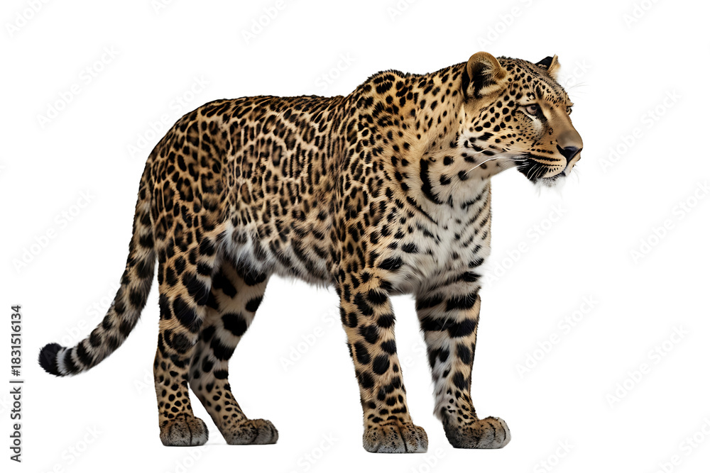 Obraz premium Leopard Isolated White Background,Transparent PNG