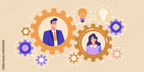 Teamwork and innovation business professionals collaborating for creative solutions and success