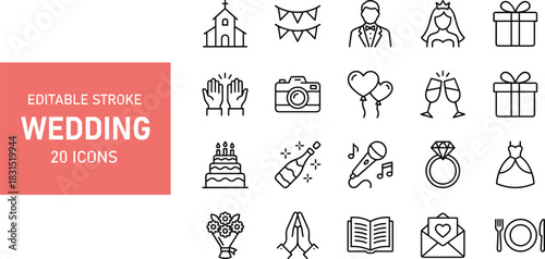 Volunteering and charity vector line icons set: donation, medical aid, community support, disability care, animal welfare, helping hands, global love, and humanitarian hope