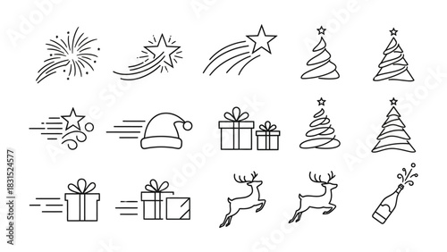 Festive Icon Set: A collection of meticulously crafted festive icons, each a testament to the joy and wonder of the holiday season.