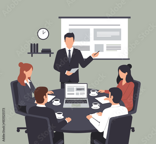 Presenting Concept Vector Illustration.