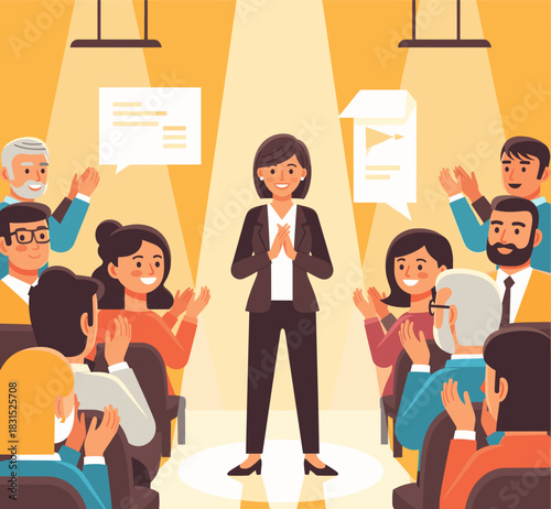 Presenting Concept Vector Illustration.