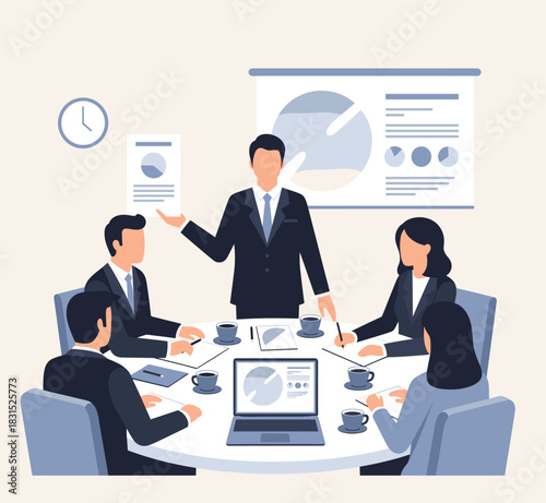 Presenting Concept Vector Illustration.