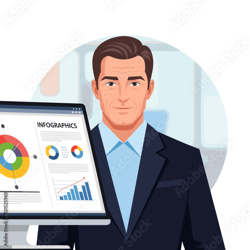 Presenting Concept Vector Illustration.