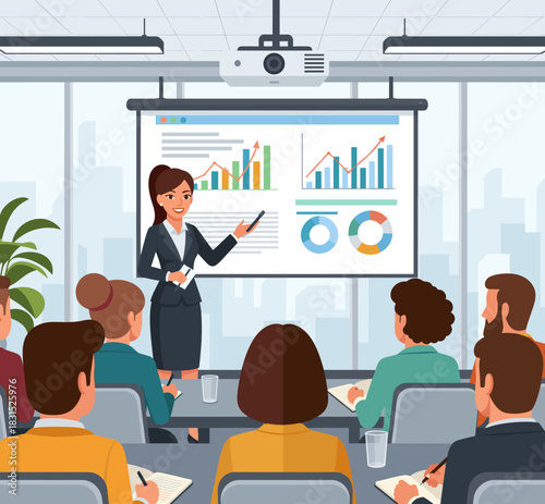 Presenting Concept Vector Illustration.