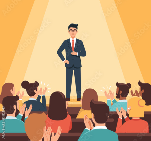 Presenting Concept Vector Illustration.