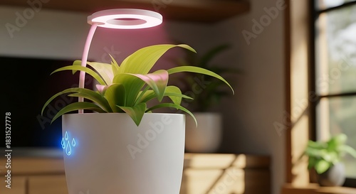 Smart Indoor Plant Pot with LED Grow Light