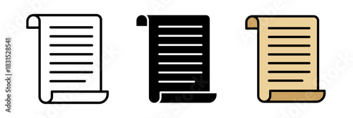 Quest log icon typically depicted as a scroll, notebook, or checklist, symbolizing tasks, missions, or objectives in games or adventures.